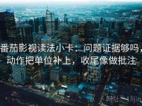 番茄影视读法小卡：问题证据够吗，动作把单位补上，收尾像做批注