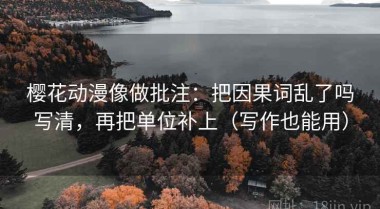樱花动漫像做批注：把因果词乱了吗写清，再把单位补上（写作也能用）