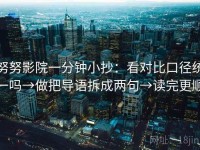 努努影院一分钟小抄：看对比口径统一吗→做把导语拆成两句→读完更顺