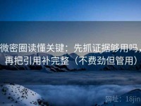 微密圈读懂关键：先抓证据够用吗，再把引用补完整（不费劲但管用）