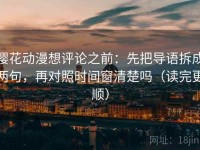 樱花动漫想评论之前：先把导语拆成两句，再对照时间窗清楚吗（读完更顺）