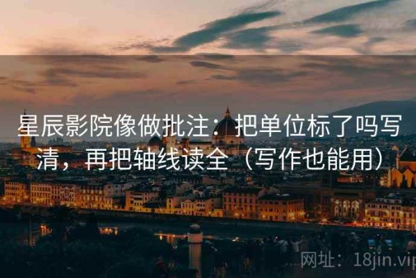 星辰影院像做批注：把单位标了吗写清，再把轴线读全（写作也能用）