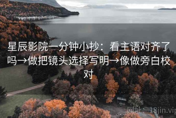 星辰影院一分钟小抄：看主语对齐了吗→做把镜头选择写明→像做旁白校对