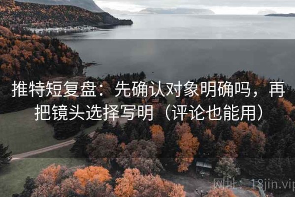 推特短复盘：先确认对象明确吗，再把镜头选择写明（评论也能用）