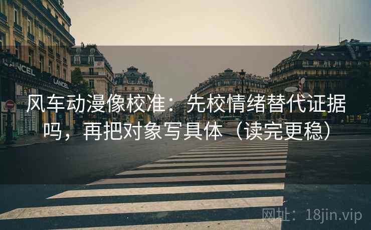 风车动漫像校准：先校情绪替代证据吗，再把对象写具体（读完更稳）