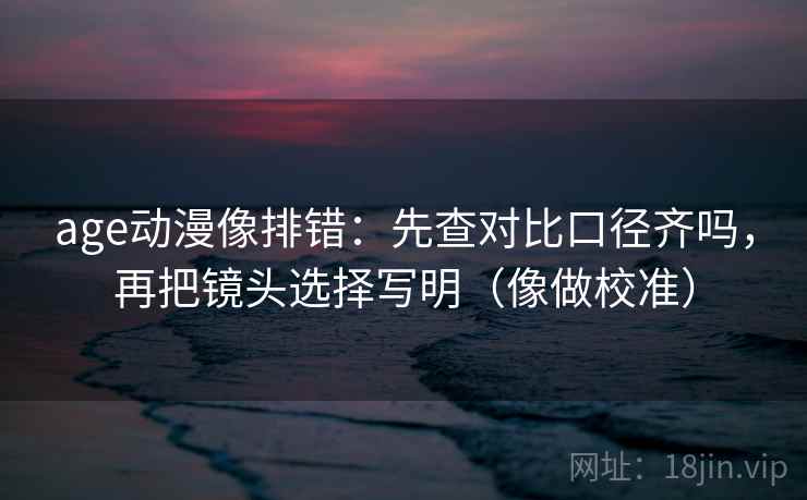 age动漫像排错：先查对比口径齐吗，再把镜头选择写明（像做校准）