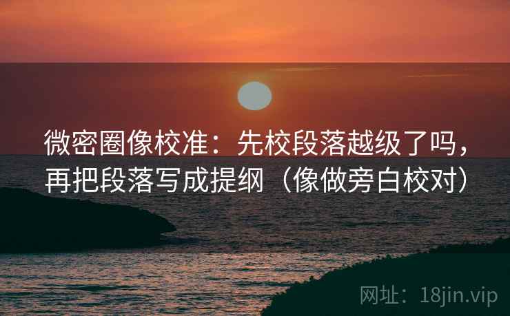 微密圈像校准：先校段落越级了吗，再把段落写成提纲（像做旁白校对）